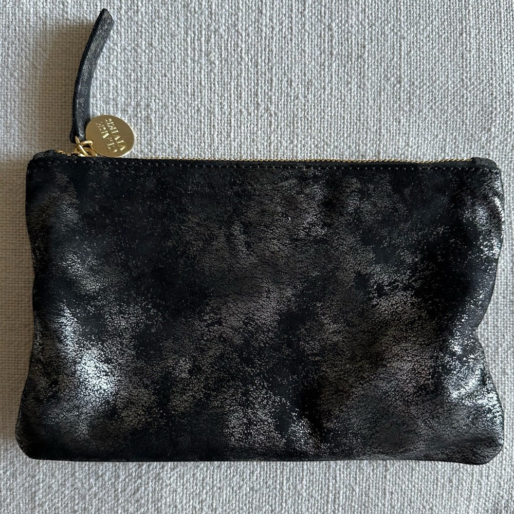 Clare Vivier (Clare V) Wallet Clutch, Black/Silver Metallic, Great Condition
